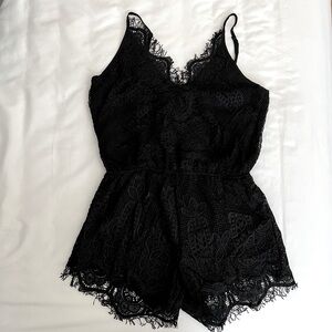 Black Lace Romper